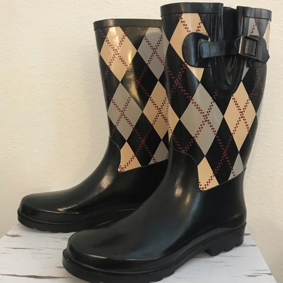 Rasolli Shoes - Rasolli Plaid Women’s Rainboots 6.5